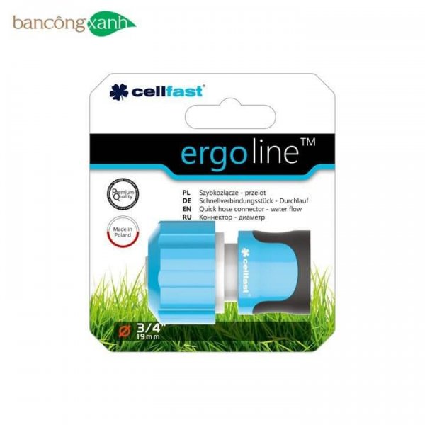 Cút nối nhanh ống nước với vòi tưới, thiết bị tưới Cellfast Ergoline 3/4" (53-135)